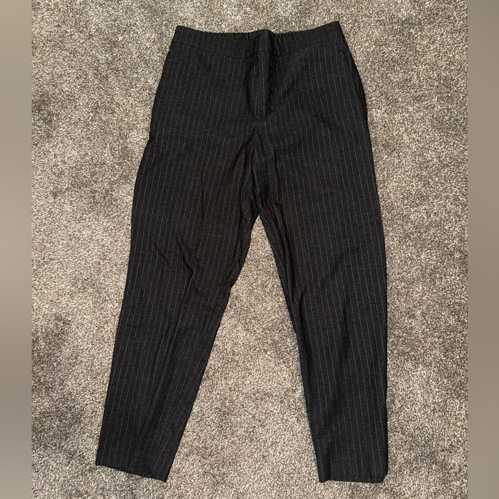 Old Navy Women's Black Pinstripe Straight Leg Pants